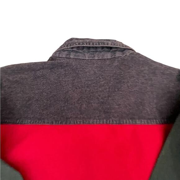 VTG 90s Details denim color blocked button down shirt size large unisex - Picture 5 of 9